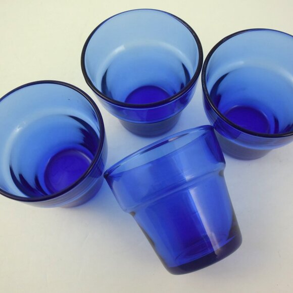 4 Anchor Hocking Cobalt Blue "Planter Pot" Tealight/Votive Holders - Picture 8 of 9